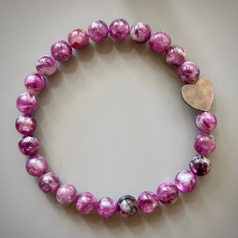 Natural Purple Mica Handcrafted Bead Bracelet